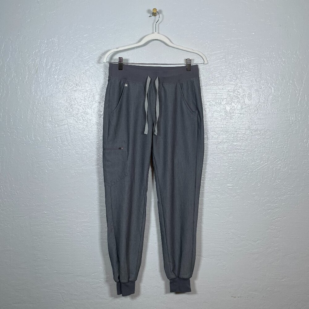 Figs Women XS Gray Graphite Zamora Jogger Scrub Pants Pockets Yoga Waistband